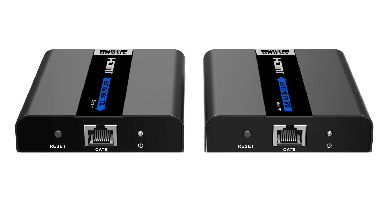 PremiumCord Extender 4K HDMI Fino a 50 m Via Cavo Patch Cat6 / Cat6a / Cat7, Alloggiamento in Metallo, Compatibile con 4K 2160p 60Hz, Full HD 1080p, Non compresso, Senza latenza
