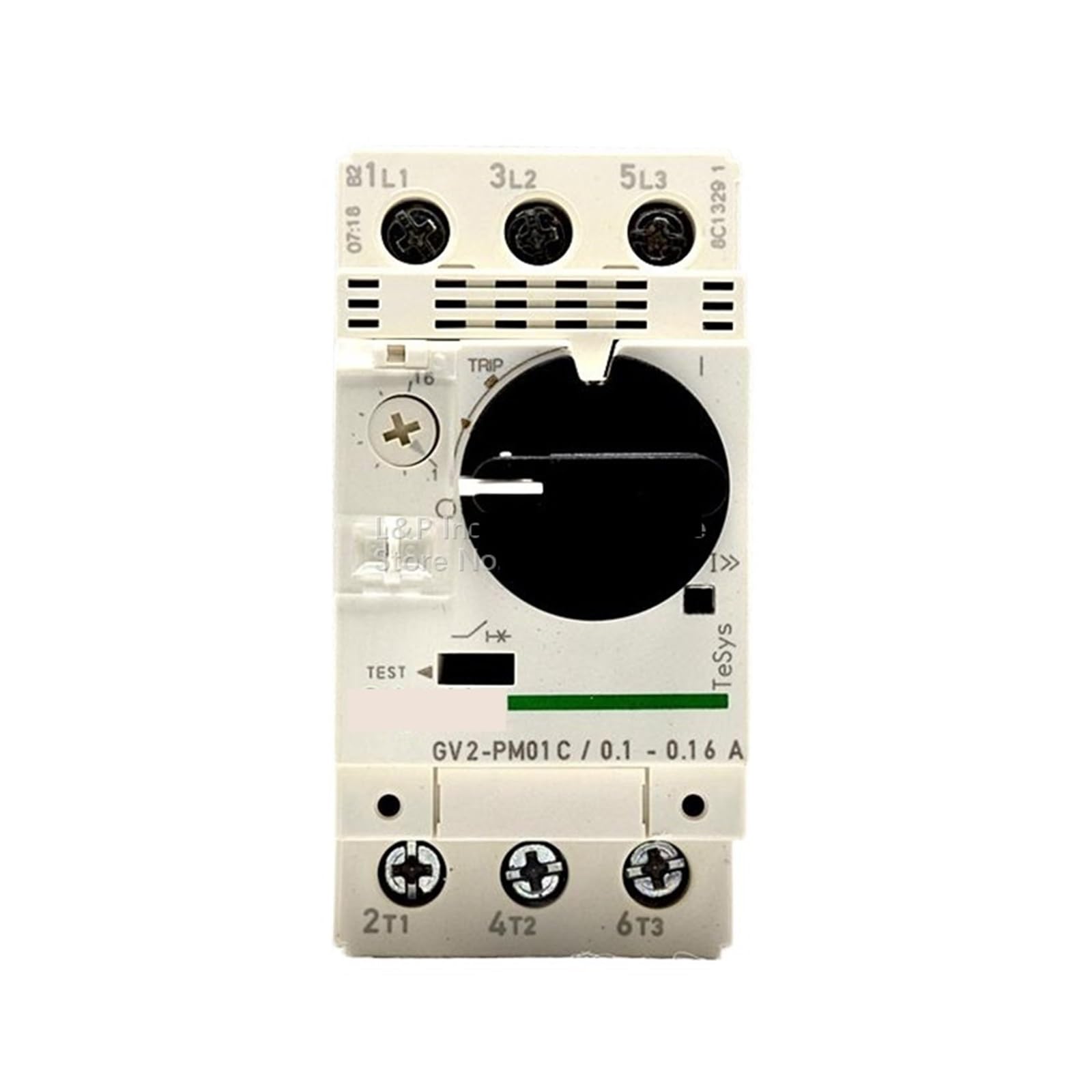 VSPPJYFG Electrical GV2-PM01C Motor Circuit Breaker Protection GV2PM01C 0.1-0.16A 3P knob Type Updated Black