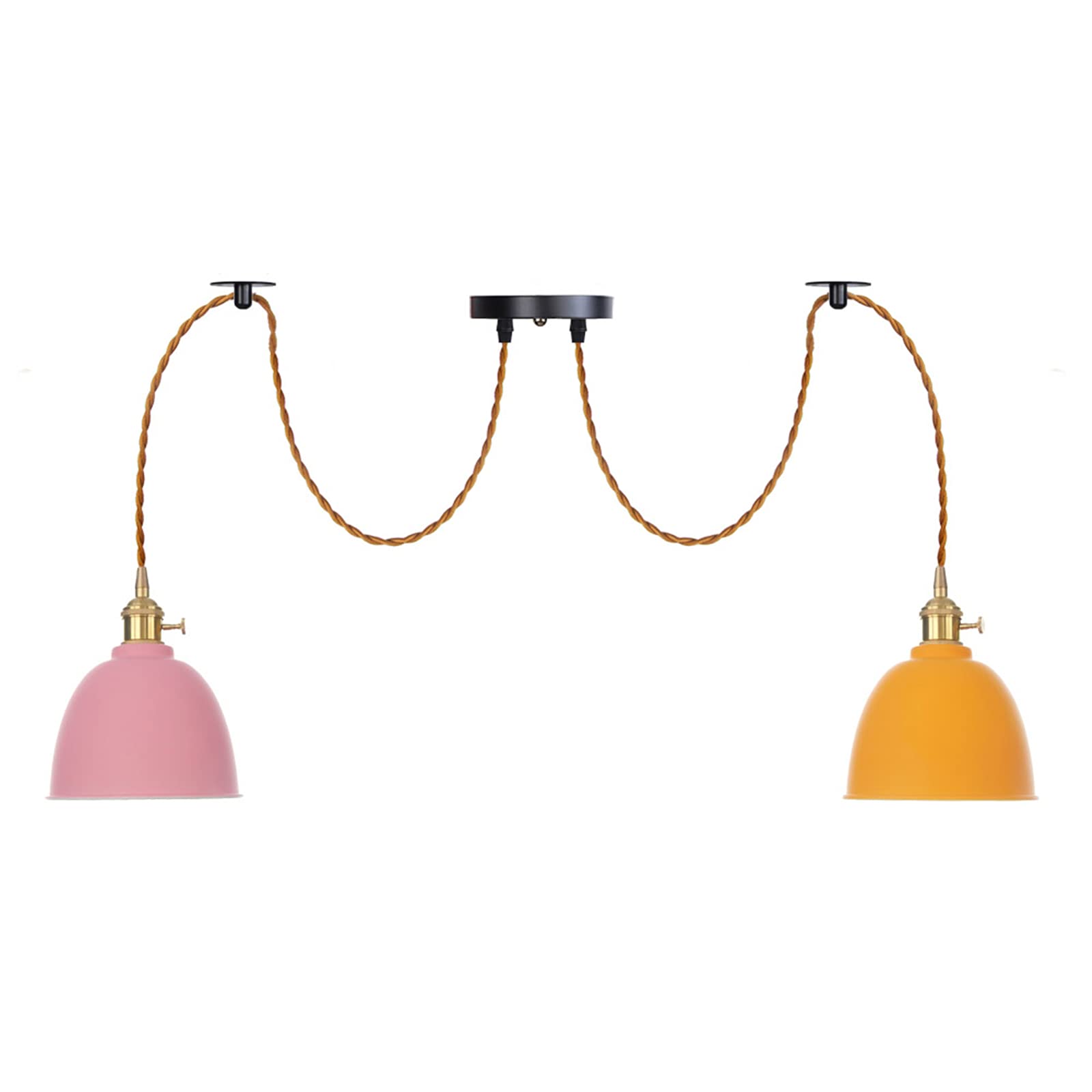 Luces Colgantes de Colores para Decorar una Isla de Cocina Moderna