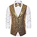 tuduoms Men's Suit Vest with Bow Tie Fashion Party Sequins Vests for Men Formal Slim Fit Wedding Dress Waistcoat Tuxedo Vest
