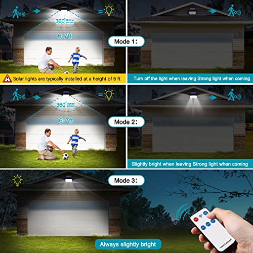 Tanbaby 2 Pack Ultra Outdoor Solar Lights, 6000Lm Motion Sensor Solar Flood Lights With Remote Control - Ipx5 Waterproof Security Lights Ultra Dusk To Dawn Solar Lighting For Outside Patio Garage #TOP4