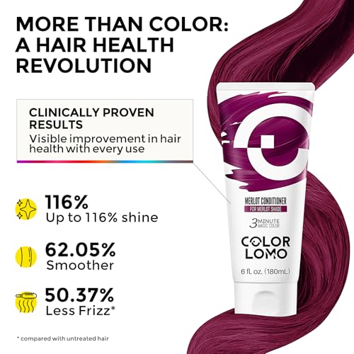 Image of COLORLOMO Semi Permanent Hair Color Depositing Conditioner, Merlot