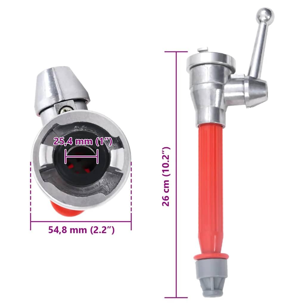 vidaXL Buse de tuyau d'incendie avec raccord en D, buse de tuyau plate, buse de tuyau d'eau, buse de tuyau de plomberie, buse de tuyau de pompe