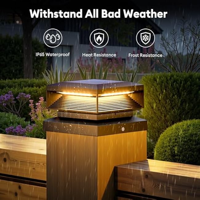 LETMY 2X Bigger Size Solar Post Cap Lights for 4x4 5x5 6x6 Vinyl Wooden Posts