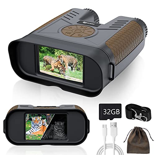 Night Vision Goggles Rechargeable - 984ft/300m Viewing Range, FHD 1080P Night Vision Binoculars for Adults,Full-Color Infrared IR NVG for Hunting & Surveillance, with 32GB Memory Card