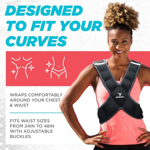 Empower Weighted Walking Vest for Women – Strengthen Muscles, Boost Bone Health, and Burn More Calories, fixed 8lbs, adjustable (4in1) 4-10lbs or (4in1) 10-16lbs3
