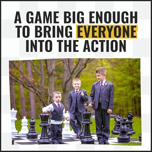 Juego de ajedrez gigante MegaChess con rey de 25" de alto - Set grande para exteriores con 32 piezas grandes de HDPE y tablero incluido miniatura 6