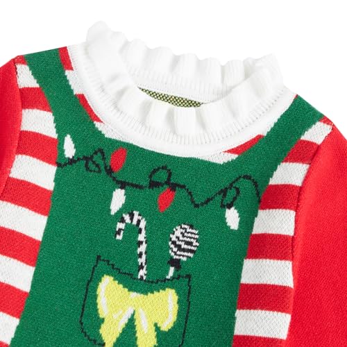 RAISEVERN Toddler Christmas Sweater Dress Kids Long Sleeve Knit Winter Xmas Dresses 12M-5T3