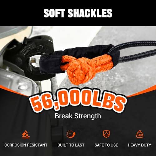 Image of BARTOO 2PCS Soft Shackles 1 /2 Inch x 22 Inch - 56,000LBS Break Strength