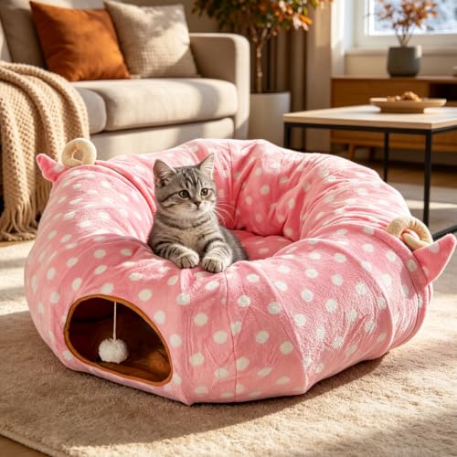 PETCUTE Giochi tunnel per gatti letto gioco per gatti in casa interattivo tunnel gatto 130cm*23cm