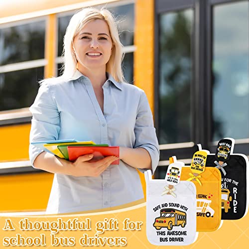 6 Pcs Bus Driver Appreciation Gifts School Bus Driver Gifts for Women Men Pot Holder Baking Kit Silicone Spatula for Teacher Appreciation Back to School Present