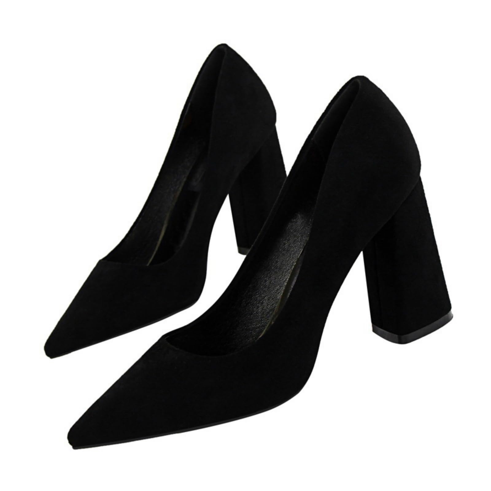 Generico Donna Décolleté A Tacchi Scamosciato 8.5cm Punta Chiusa A Punta