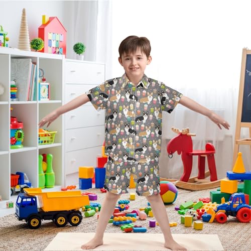 Image of visesunny Little Boys Short Sleeve T-Shirt Beach Shirts for kids children Casual Shorts Set Summer Clothes Outfits