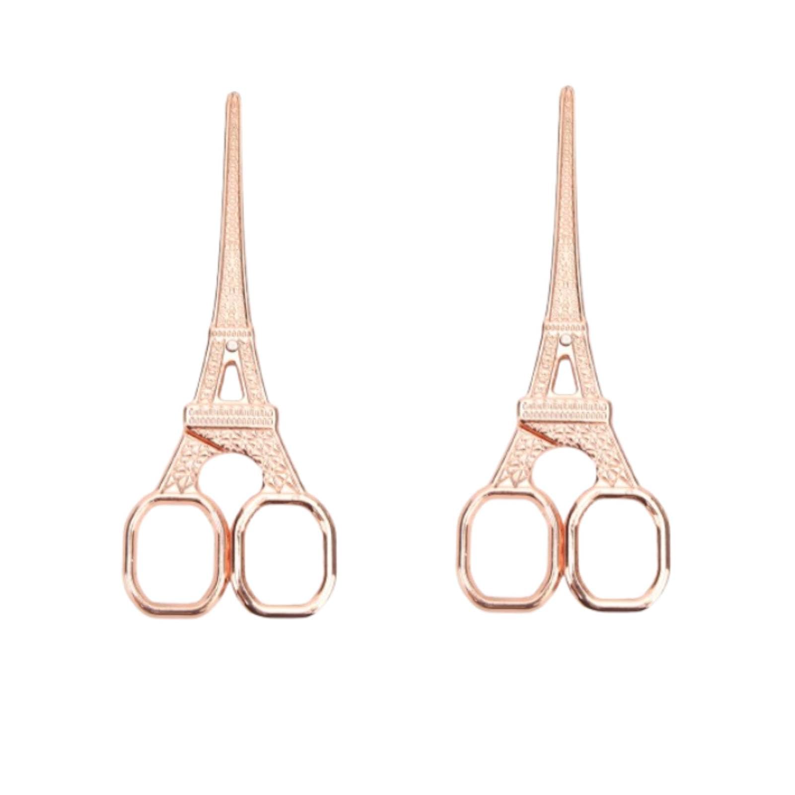 2Pcs Embroidery Scissors, Craft Scissors Sewing Scissorscross Stitch Scissors Rose Gold Retro Tower Design Stainless Steel Shears Scissor for Art Work