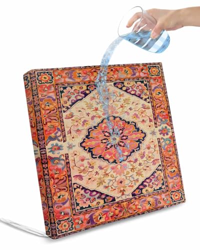 Hokiten Boho Aztec Outdoor Cushion Chair Cover Set of 2 - Waterproof Couch Seat Covers, Retro Southwest Farmhouse Ethnic Floral Patio Furniture Protector Cushions Slipcovers for Sofa/RV, 24