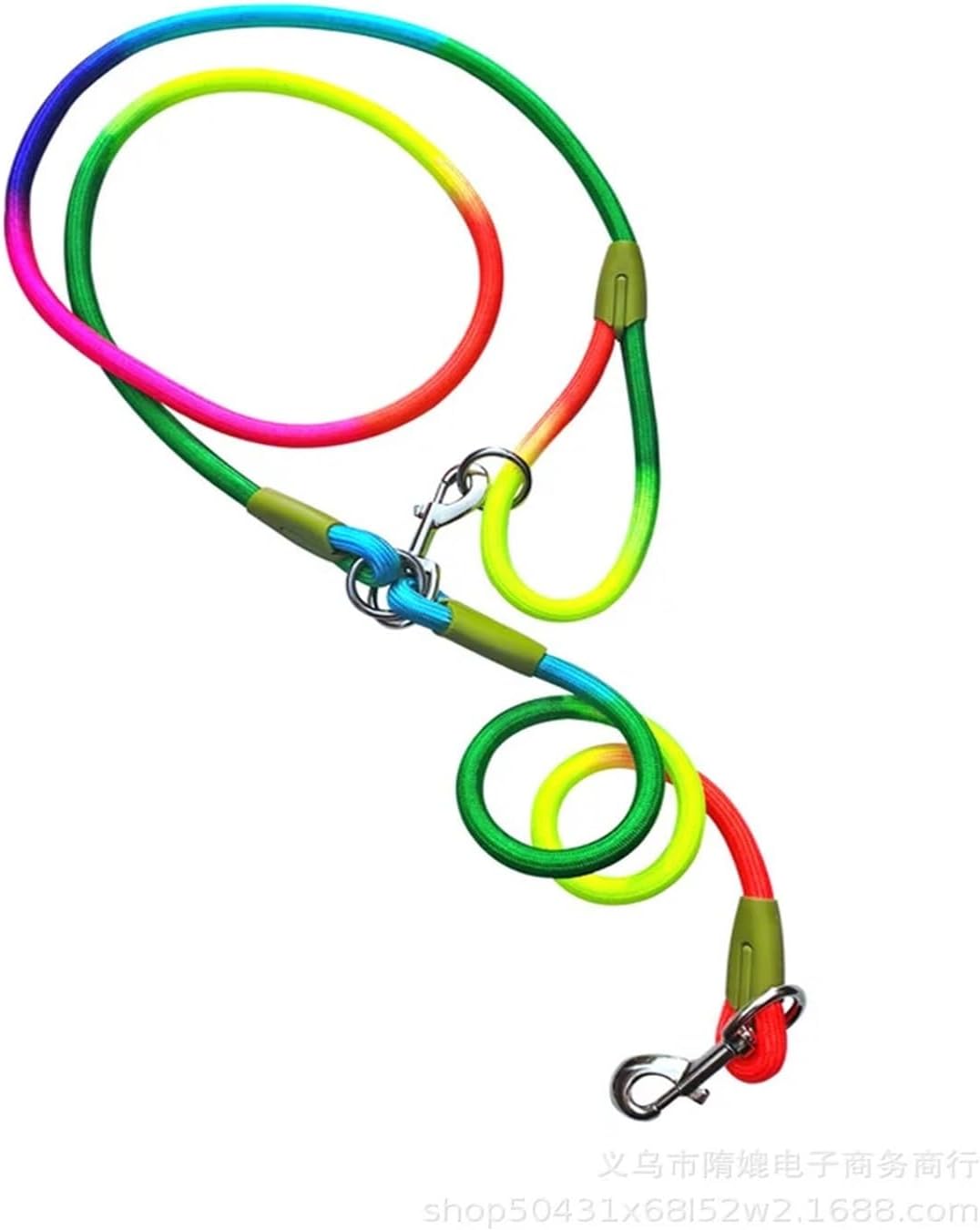 Reflective Nylon Dog Leash - Hands-Free Traction Rope for Small & Large Dogs - Ideal for Running and Walking(Colourful,0.8CM 240CM)