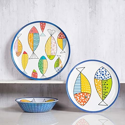 Gofunfun Ocean Printed Dinnerware Set for 4 Cover
