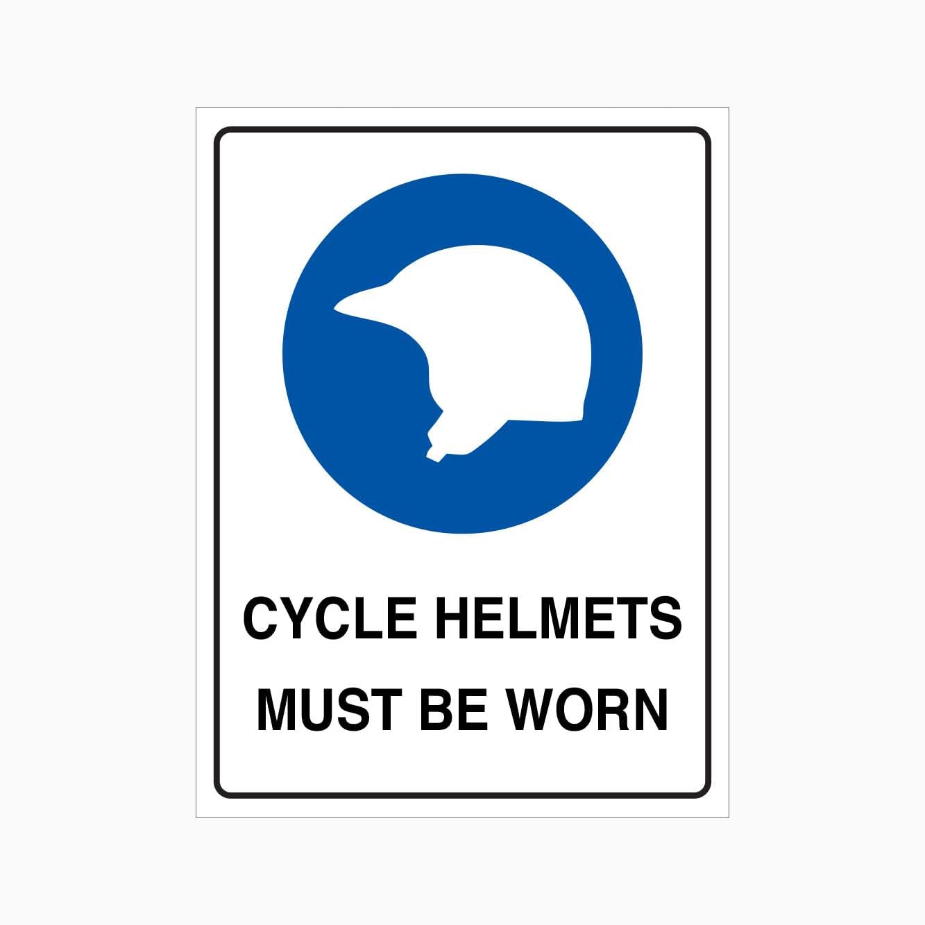 CYCLE HELMETS MUST BE WORN Sign Workplace Metal Tin Sign 8 x 12 inch for Industrial & Commercial Series