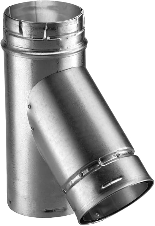 Aluminum 45 Degree DoubleWall WYE Branch 5 x 4 x 4 inch by Round Gas Vent