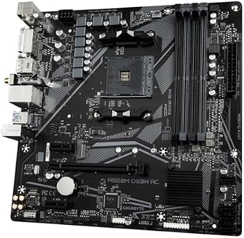 GIGABYTE A520M DS3H AC AM4 DDR4 4733MHz(OC) PCIe 3.0 M.2 NVMe WiFi + Bluetooth Gigabit LAN mATX Anakart