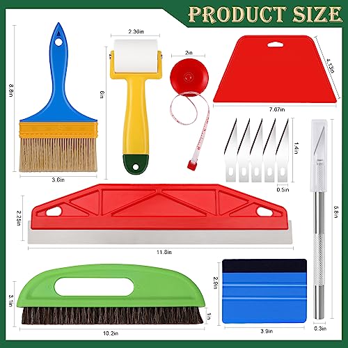 WRAPXPERT Wallpaper Smoothing Tools,Wallpaper Tool Kit with Squeegee Smoother,Seam Roller,Wallpaper Brush for Wallpaper Hanging,Contact Paper,Vinyl Application,Wallpaper Paste - Image 7