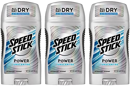 Speed Stick Anti-Perspirant Deodorant, Unscented 3 oz (Pack of 3)
