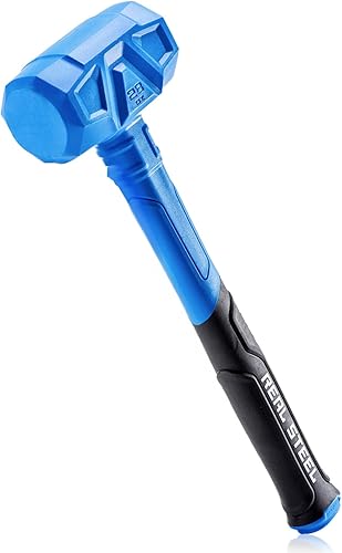 REAL STEEL Dead Blow Hammer - Martillo de goma de 28 onzas, resistente a las marcas y a las chispas con cabezal de acero relleno ideal para