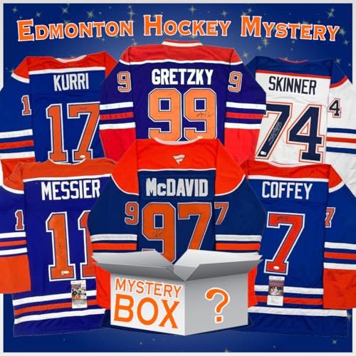 Autographed/Signed Edmonton Hockey Jersey Mystery Box with PSA JSA or Beckett COA