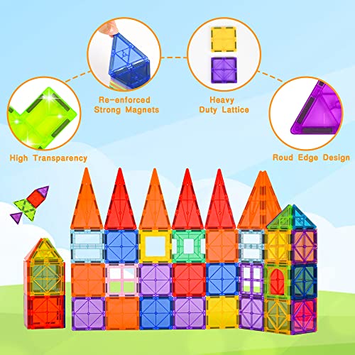 Mieiaour Magnetic Toys, 108 Pcs Magnets For Kids, Magnet Toys For Kids Ages 4-8, Magnetic Blocks For Boys &Girls, Magnetic Tiles Encourage Kids Creativity, Hand Eye Coordination, Fine Motor Skills #TOP3