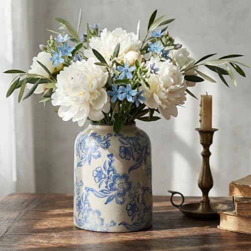Acellegic Blue and White Vintage Chinoiserie...