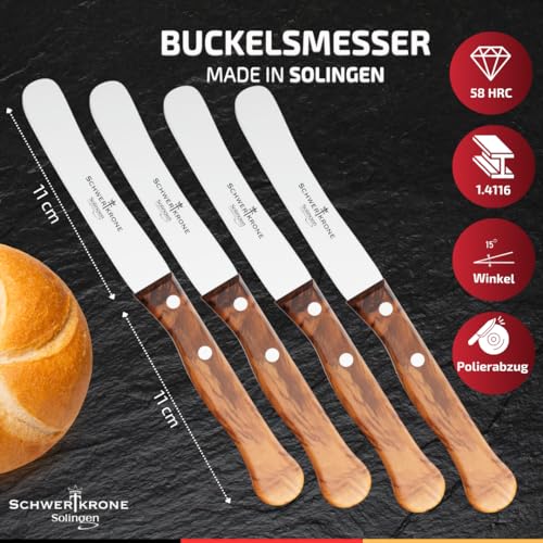 Frühstücksmesser Schwertkrone Buckelsmesser Set 4 Stück