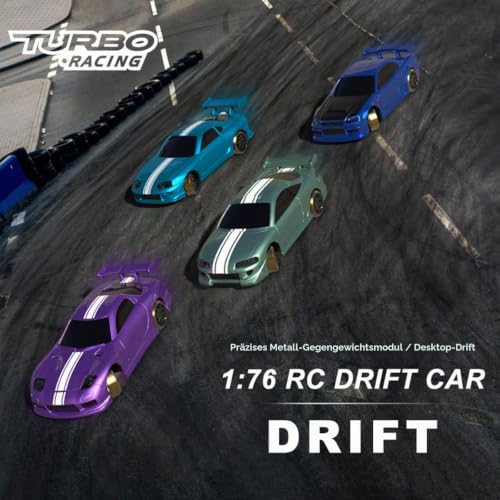 FLYCOLOR Turbo Racing C62 1:76 Skala Drift RC Auto mit Gyro Mini Full Proportional RTR 2.4GHZ Fernbedienung mit 2 austauschbarer… – Ansicht 2