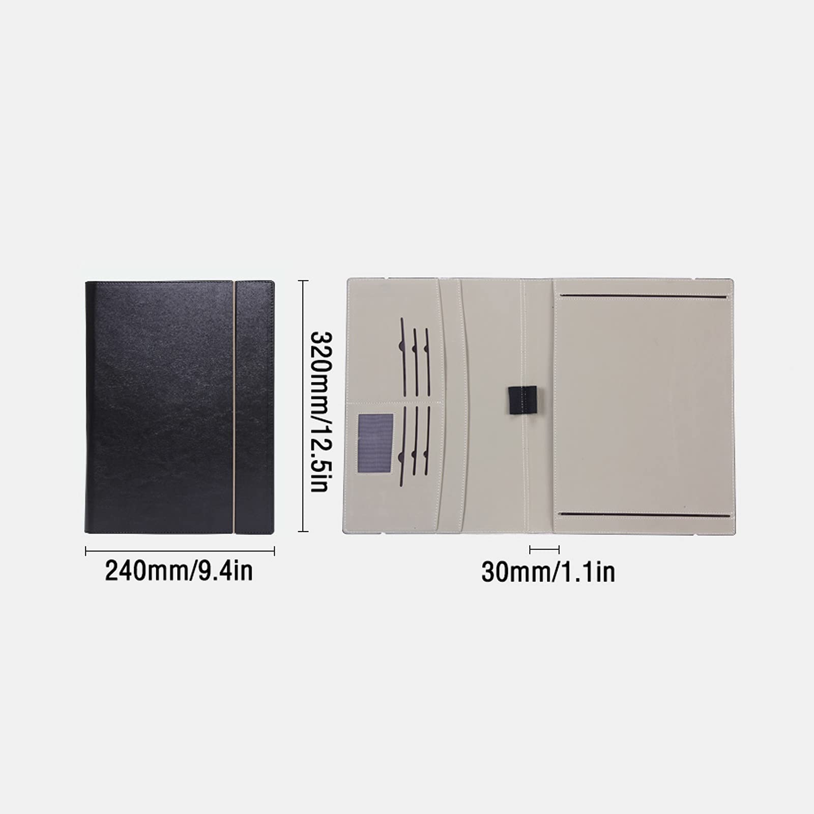 Carpeta A4 e Letter Paper Size Appunti multifunzione in pelle multifunzione per riunioni di lavoro Scrittura cuscinetto a foglia sciolto Borsa di stoccaggio foglia-5 pacchetti Carpeta expandible