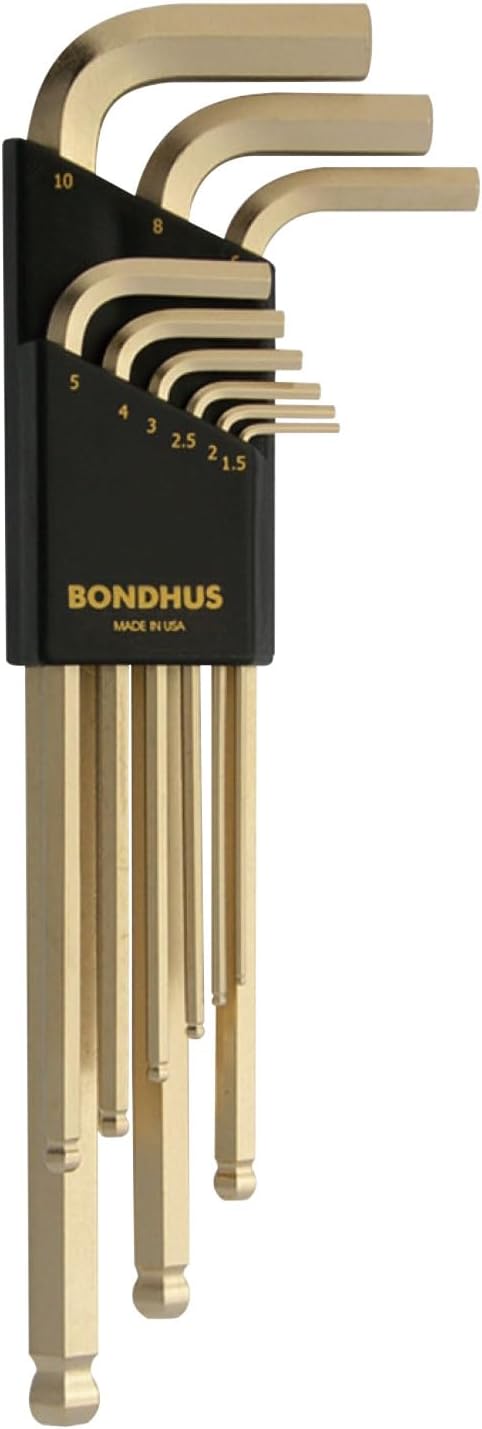 Bondhus 38099 GoldGuard Ballpoint L-Wrench Set - 9 Pc. Metric