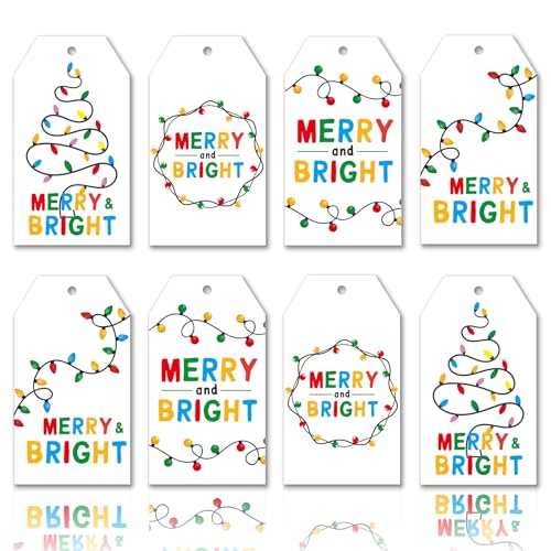 Étiquettes de Noël pré-perforées pour paquets cadeaux et sachets de biscuits, lot de 120