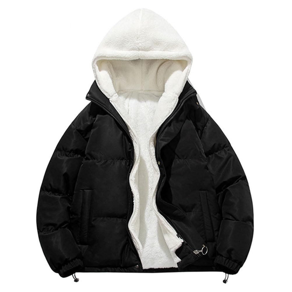 Onsoyours Wintermantel Damen Kurze Winterjacke Parka Warm Fleece Gefütterter Winter Mantel Jacke Outdoorjacke Steppjacke Steppmantel für Winter mit Kapuze