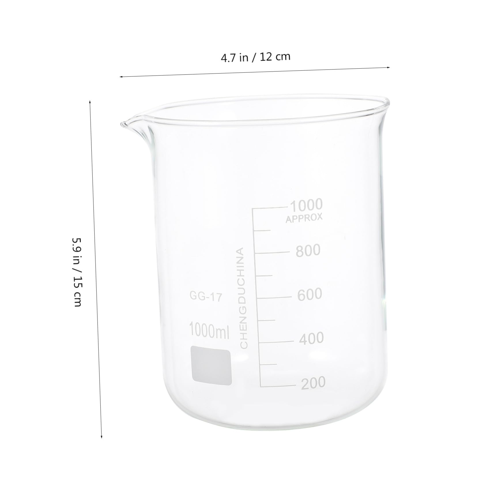 Homoyoyo Tazas Medidoras de Vidrio 5piezas de Borosilicato Grueso | Vasos Graduados para Medir Líquidos, Ligeros y Fáciles de Limpiar, Decoracion Colegio