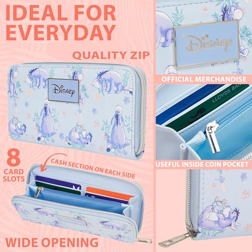 Disney Eeyore Wallet Purses for Women, Teens, Card Holder, Coin Purse, Travel Wallet, Cute Zipper Long Clutch Accessory, Gifts for Women4