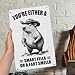 Seeyoo Funny Metal Tin Sign - Vintage Wall Art Décor with Cowboy Capybara - 8x12 Inch Waterproof Retro Poster for Home, Bar, Café, and Office - Easy Hanging with Pre-Drilled Holes
