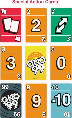 Mattel Games HHL37 - ONO 99 Kartenspiel für Kinder & Familien, 2 bis 6 Spieler, Zahlen addieren, Geschenk für 7 Jahre und älter – Bild 5