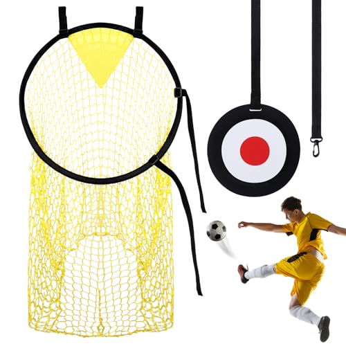 Top Bins Football Goal Target & Training Rebound Net 2 PCS Set Kids Shootings Accuracy Training Practice Equipment