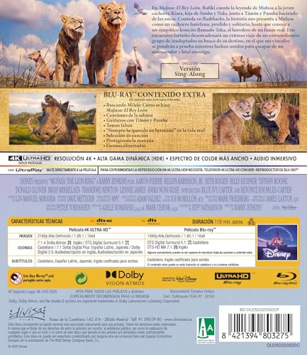 Mufasa: El Rey Leon (4K UHD + Blu-ray)