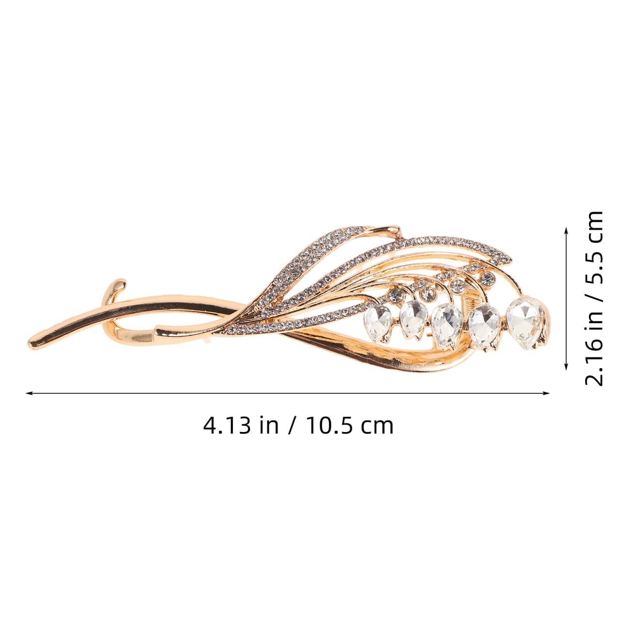 minkissy Rhinestone Hair Clip Twist Barrette Alloy Jaw Clip for Thin Hair Portable Clamp Stylish Hairdressing Accessory for Daily and Special Occasions - Image 2