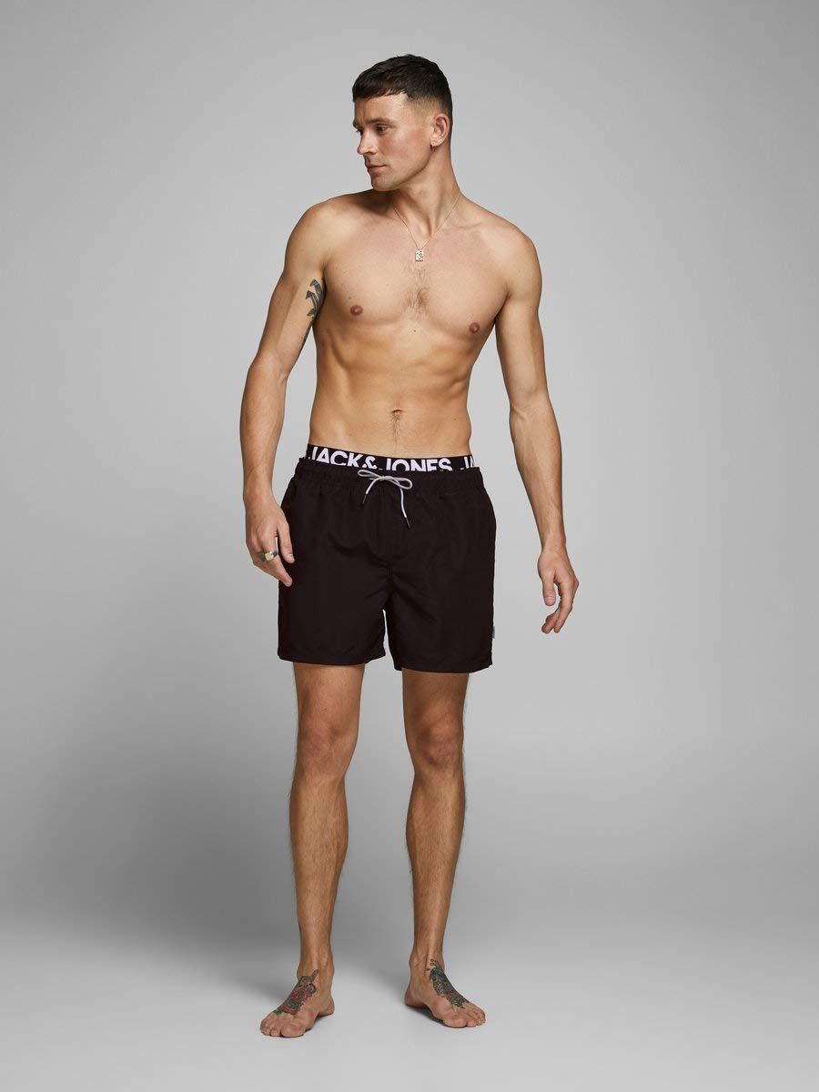JACK & JONES Herren Badehose Badeshort SPLICELOGO S M L XL XXL Schwarz Rot Orang