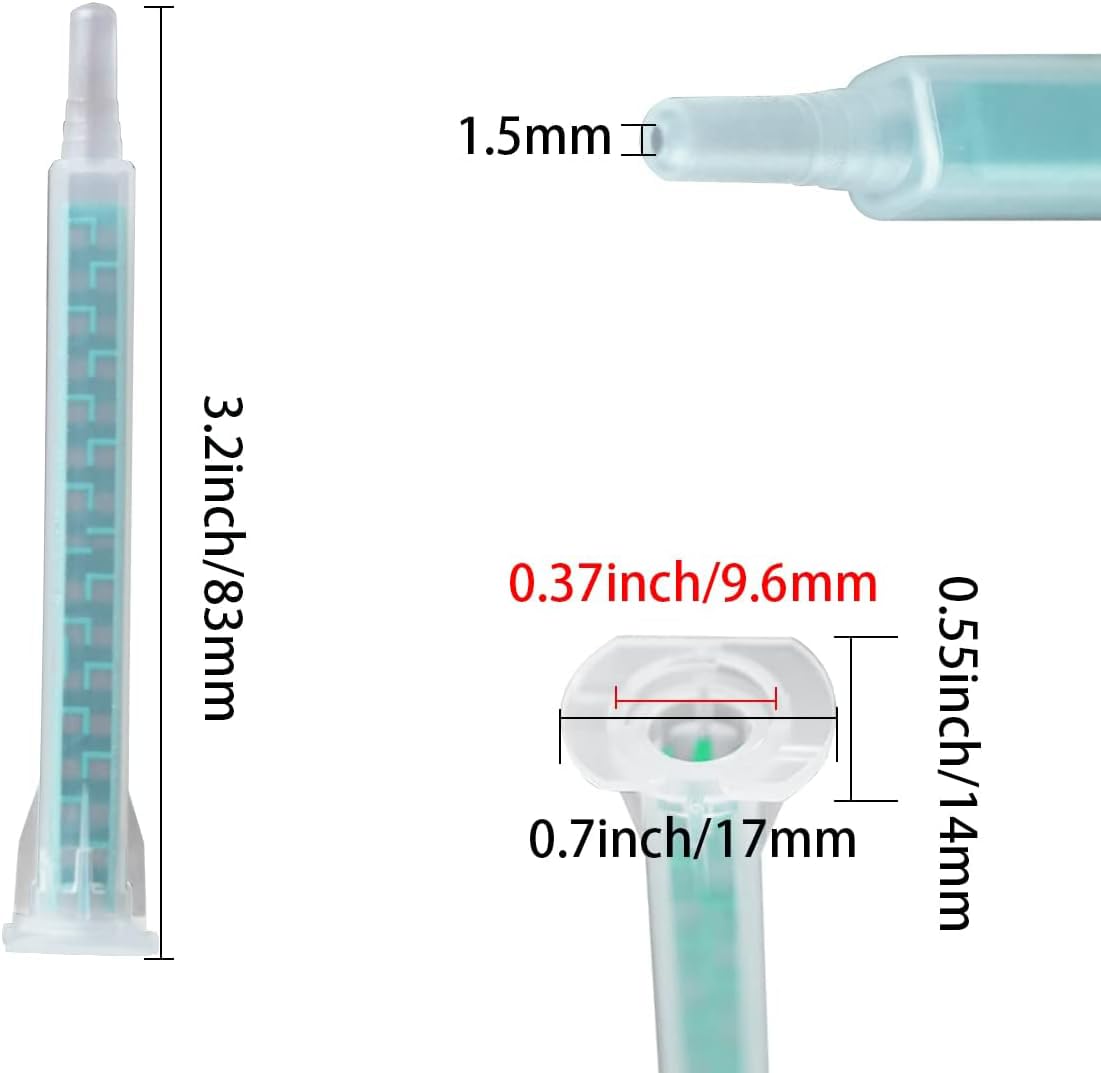 Weilan 21 Pcs 3.3 Inch Epoxy Mixing Nozzle Tip for Adhesive Gun Applicator Static Mixer Plastic Resin Mixing Tip (Pack of 5)