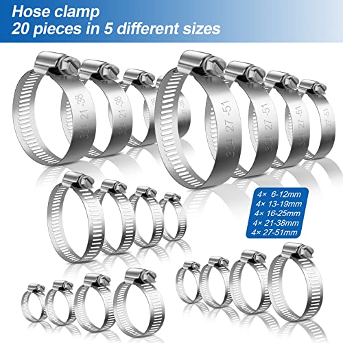 JatilEr 20 clip per tubi flessibili regolabili da