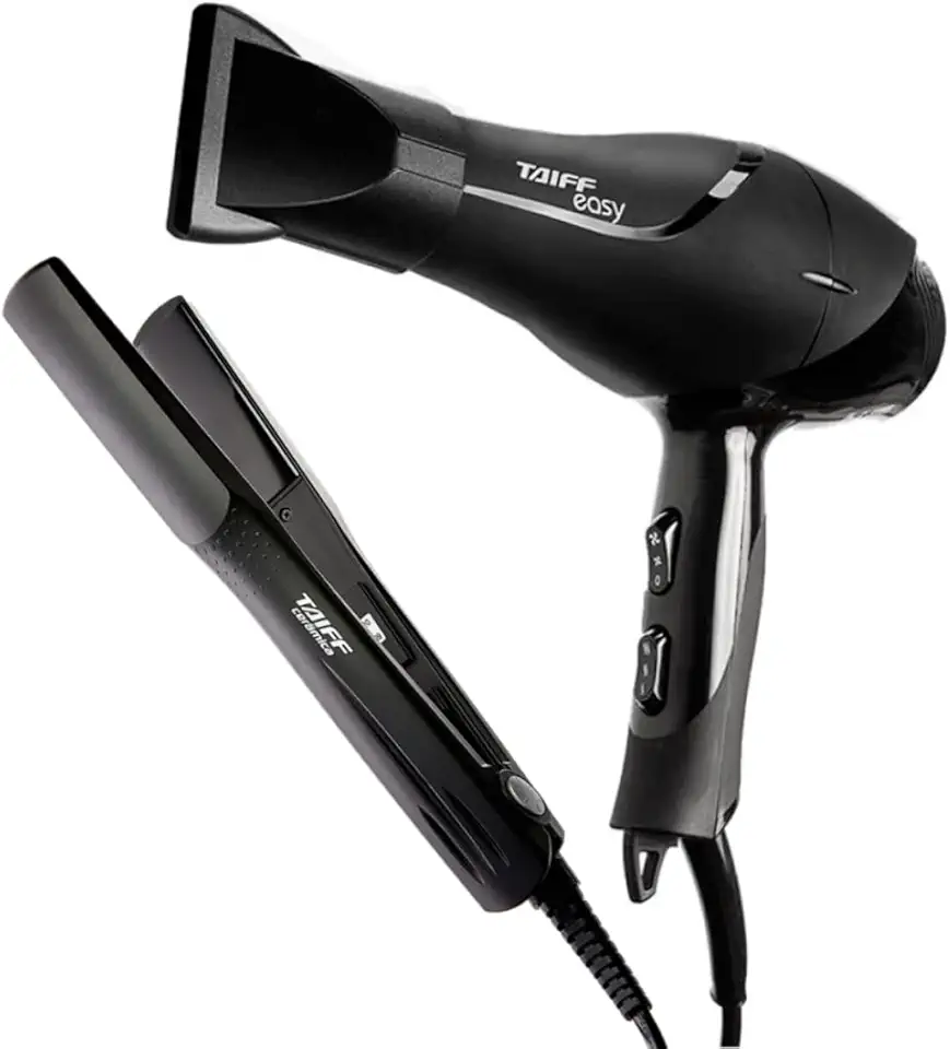 KIT TAIFF SECADOR PROFISSIONAL EASY 1700W - 127V + PRANCHA ALISADORA CERAMICA 180ºC - BIVOLT