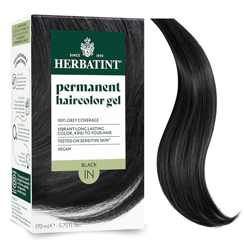 Herbatint Permanent Hair Dye For Women - 1N Black - For Up To 100% Gray Coverage - Ammonia-Free, Alcohol-Free & Vegan - Salon Influenced Hair color 5.75 fl oz