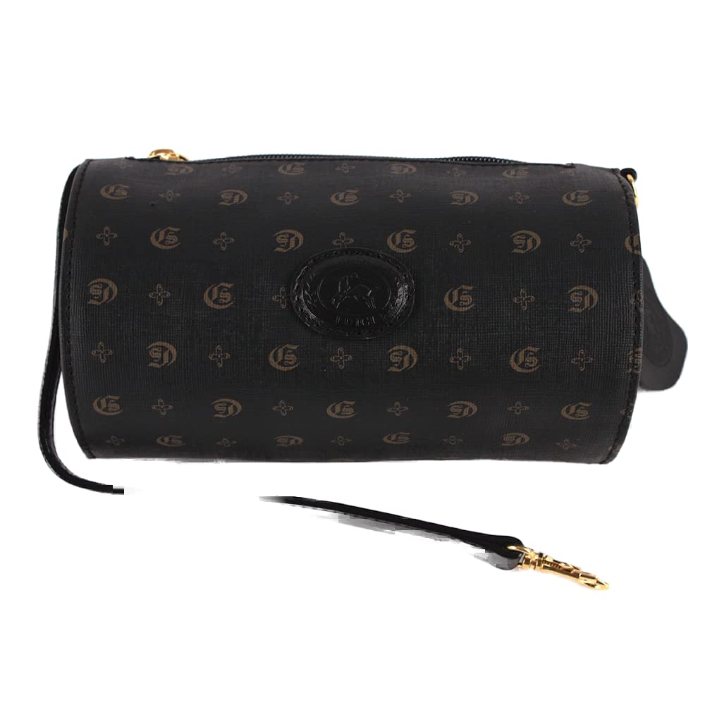 Luigi's Women's Shoulder Bag - CSJ Barrel Bag with Zip Pouch for Money & Credit Cards, Unique Design, 10 x 18 x 9 cm - Black