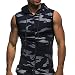 Produktbild Kanpola Tank Top Herren Slim Fit Basic Camouflage Print Kurzarm Langarm T-Shirt mit Reißverschluss und Kapuze (10-Marine, Tag:L=EU:38)